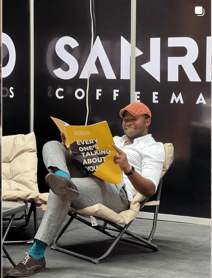 Martin Shabaya at a Sanremo event in Africa